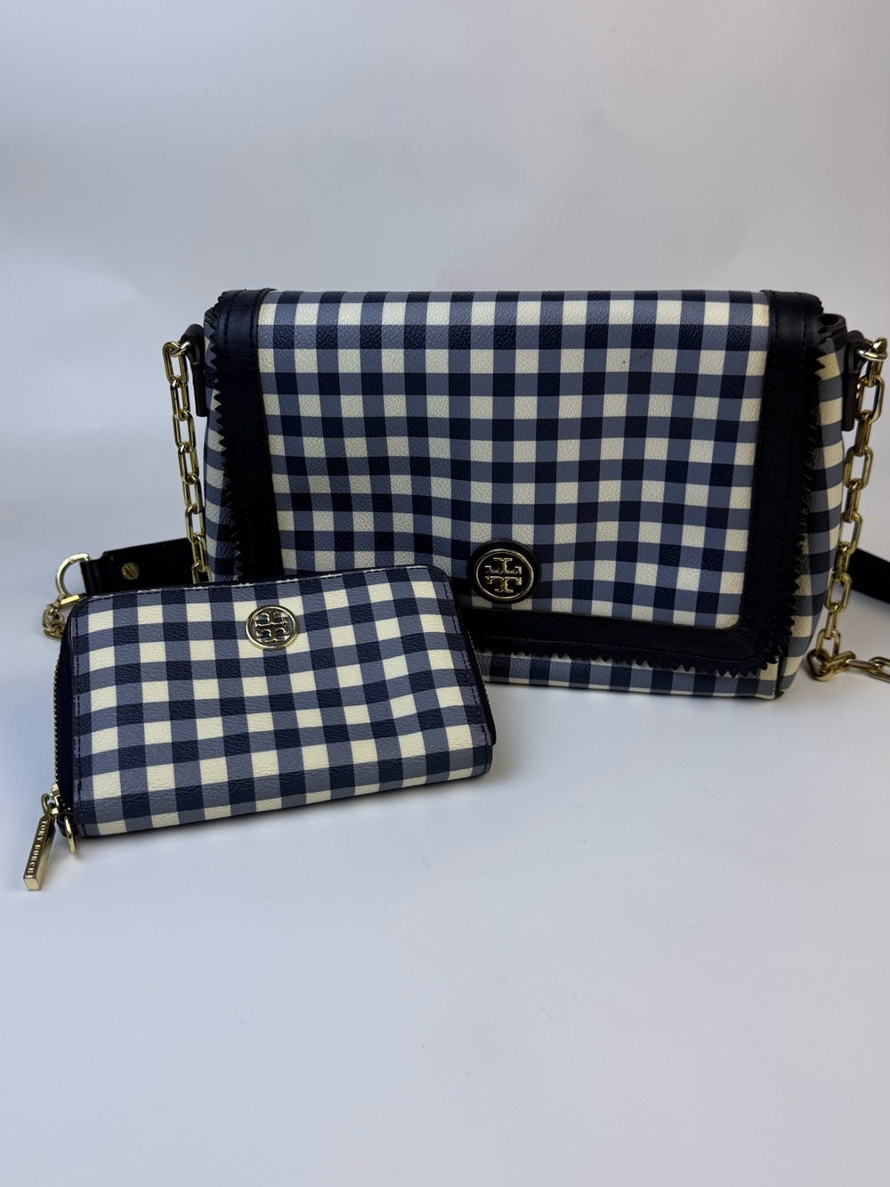 Tory Burch • Kerrington Gingham Crossbody with Matching Wallet